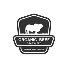 Retro Vintage Farm Cattle Angus Livestock Beef Emblem Label logo design vector