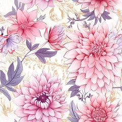 Möbelaufkleber AI-Generated Elegant Blooms: Graceful Seamless Floral Patterns with Timeless Charm © Shane