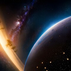 Obraz premium Space black holes explosion created by AI on a neutral background