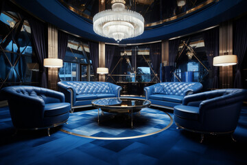 blue luxury meeting room