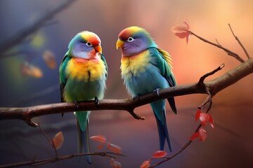 Graceful Duo Beautiful Pair of Birds. Generative AI