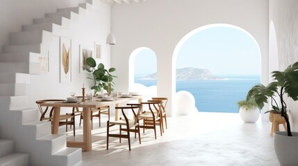 Fototapeta premium luxurious, designer villa, showcasing sleek architecture and an infinity pool with sea views....