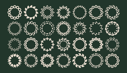 Set of flat abstract circle border 