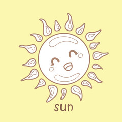 Alphabet S For Sun Vocabulary School Student Lesson Digital Stamp Outline