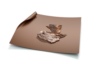 Map Of Guatemala Old Style Brown On Unrolled Map Paper Sheet On White Background 3d Illustration