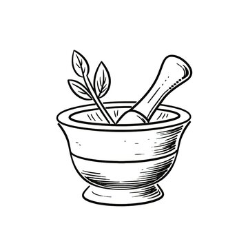 recommend clip art: vintage mortar pestle ai generated