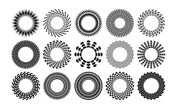Set of abstract line circle border logo design