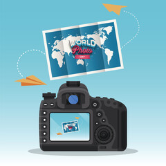 Obraz premium Free vector world photography day event