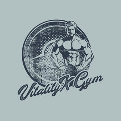 Vintage Fitness Vitality Gym Vector Grunge T Shirt Design