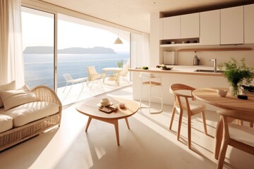 Obraz na płótnie Canvas Modern architecture and design of a designer villa, accommodation in a Mediterranean landscape