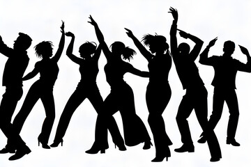 silhouettes of people dancing