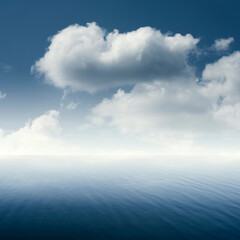 clouds over calm sea water