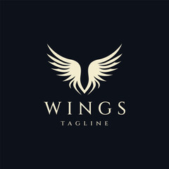 Obraz premium Wings logo design vector illustration