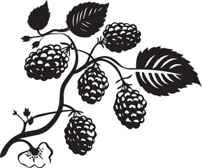 Red mulberry Black And White, Vector Template Set for Cutting and Printing