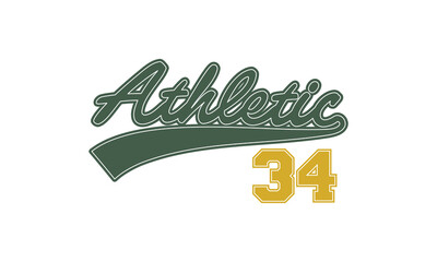 Naklejka premium Vector artwork in varsity vintage style, perfect for t-shirts and sweatshirts.