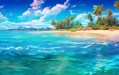 Fototapeta na wymiar art Tropical beach water background