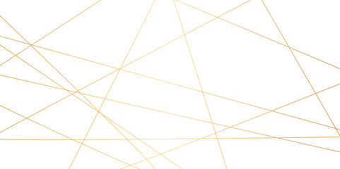 Golden abstract random chaotic liens on transparent background. Geometric lines with banner design background.