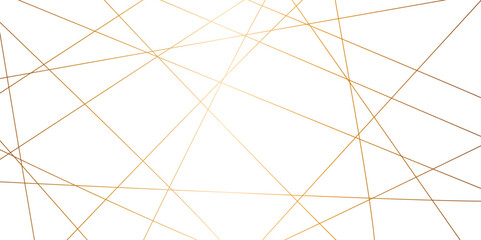 Golden abstract random chaotic liens on transparent background. Geometric lines with banner design background.