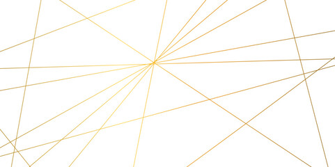 Golden abstract random chaotic liens on transparent background. Geometric lines with banner design background.