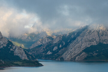 Riaño reservoir between mountains
