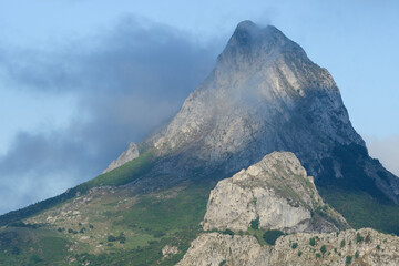 Mount Gilbo in the mist, next to Riaño