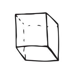 cube. figure. mathematics. graffiti. geometry. doodle. black lines. on a white background. vector.