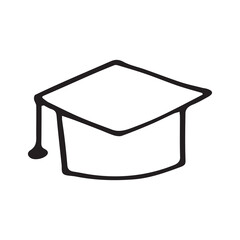 student. the cap. cap.. doodle. black lines. on a white background. vector.