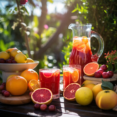 beautiful garden with juice and fruits hd wallpaper
