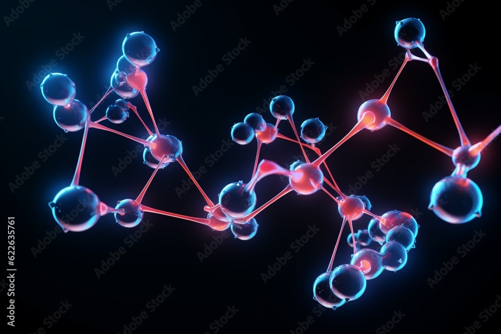 Sticker abstract molecule geometry background. ai generative.