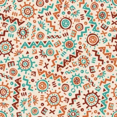 Abwaschbare Fototapete Boho-Stil Hand drawn abstract seamless pattern, ethnic background, simple style - great for textiles, banners, wallpapers, wrapping - vector design
