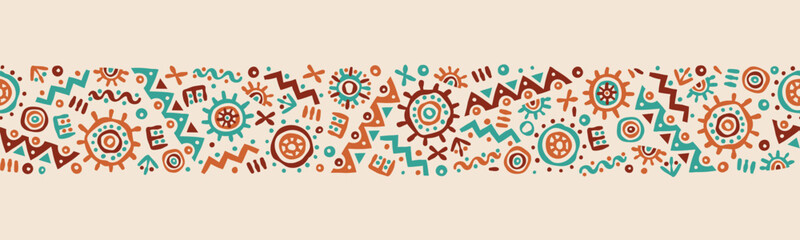Hand drawn abstract seamless pattern, ethnic background, simple style - great for textiles, banners, wallpapers, wrapping - vector design
