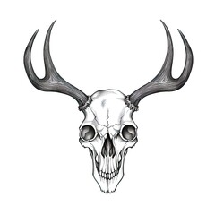 antler skull deer horn ai generated