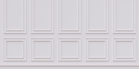 Wall beadboard wood decoration. Classic white wainscot Retro wooden panel background.