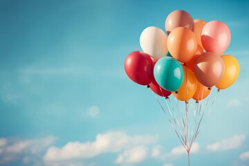 Fototapeta na wymiar Bunch Of Bright Balloons, Generative AI
