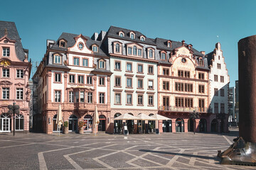 Fototapeta premium Market square with market houses in Mainz, Germany