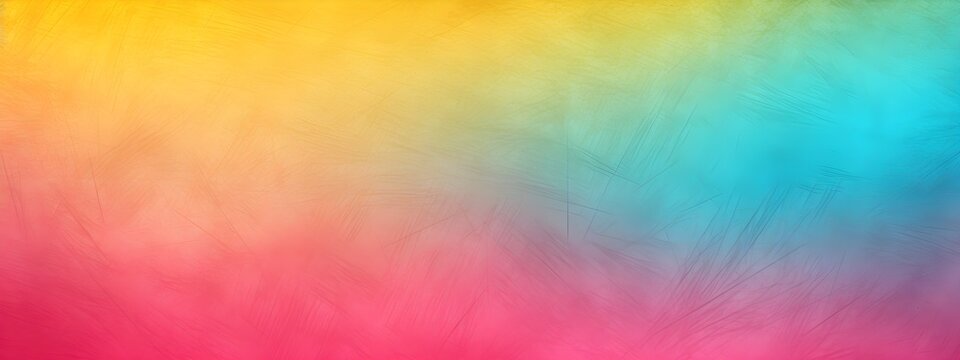 Colorful Pink, Yellow And Turquoise Gradient Noisy Grain Background Texture