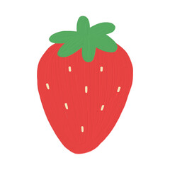 cute illustration minimal fruit with oil brush painting style