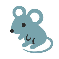 Rat vector flat icon. Isolated large rodent with a long tail sign design.