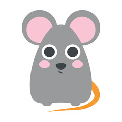 Rat vector flat icon. Isolated large rodent with a long tail sign design.