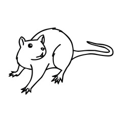 Rat vector flat icon. Isolated large rodent with a long tail sign design.