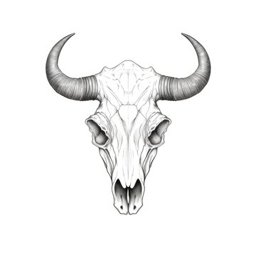 bull skull cow horn ai generated