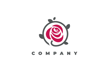 logo rose flower circle branch plant beauty florist