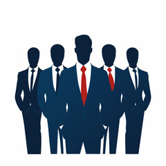 Businessman team silhouette isolated on white background. Vector illustration. Business concept.