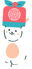 Moon rabbit hold a gift box	