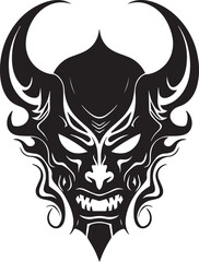 Demon head, Devil mask, Scary mask Vector illustration, SVG
