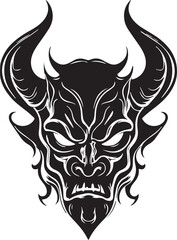 Demon head, Devil mask, Scary mask Vector illustration, SVG
