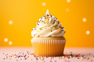 Yellow Cupcake With Sprinkles, Generative A