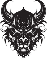 Demon head, Devil mask, Scary mask Vector illustration, SVG
