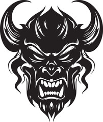 Demon head, Devil mask, Scary mask Vector illustration, SVG
