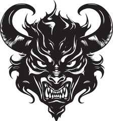 Demon head, Devil mask, Scary mask Vector illustration, SVG
